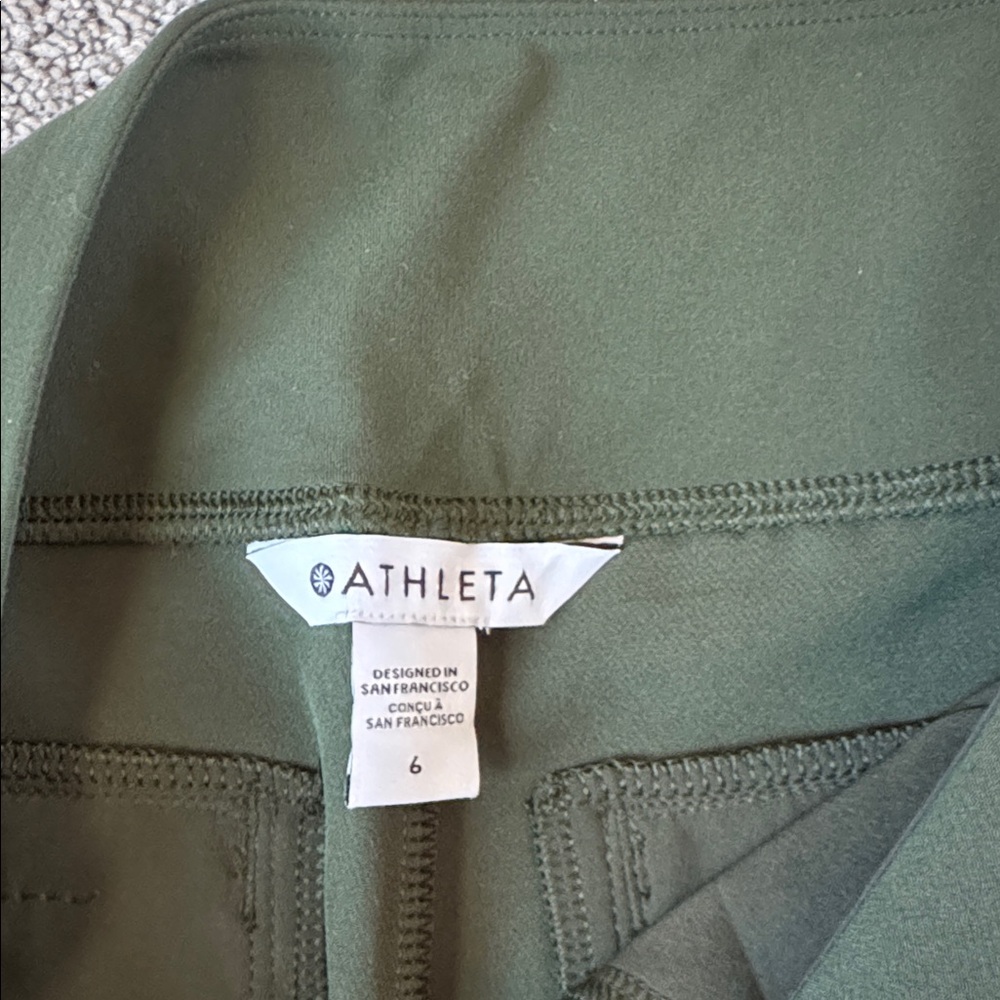 Athleta Endless High Rise Travel Pants Army Green SIZE 6 - Picture 5 of 9
